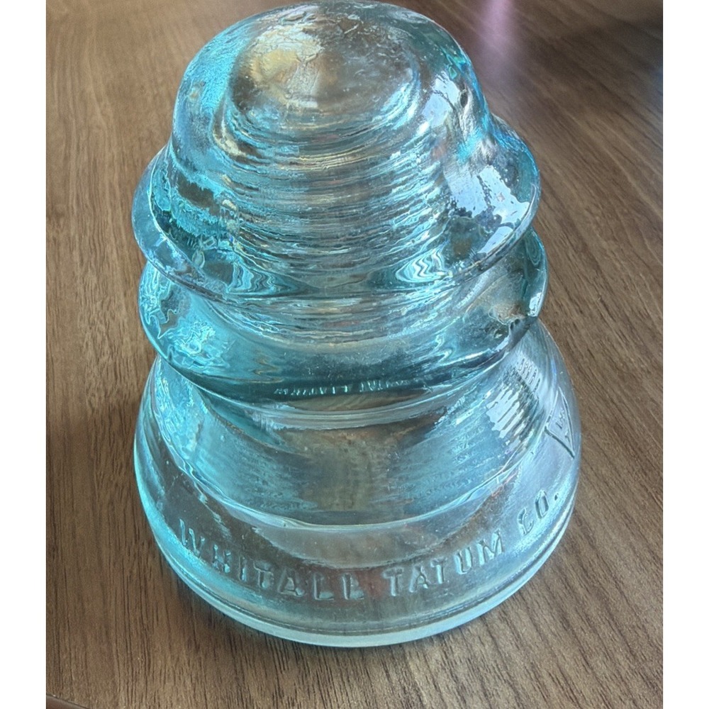 Vintage ~ Whitall Tatum Co. No.1~ Aqua Glass Insulator~Made In USA~Collectible